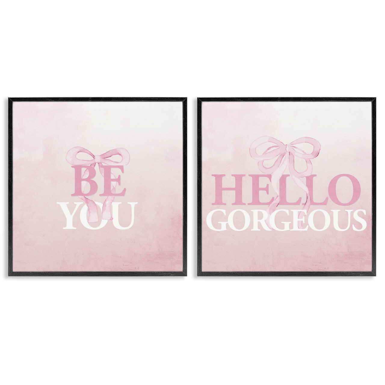 Stupell Industries Pink Feminine Empowerments 2pc Framed Giclee Set, design by Kim Allen